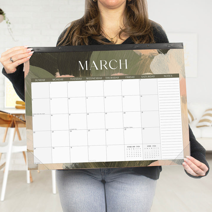 2026 Desk & Wall Calendar, 16" x 21", Paint Strokes