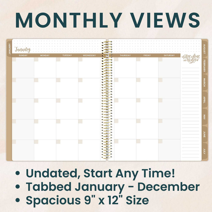 Undated Ultimate Planner & Calendar, Interchangeable Cover - bloom daily planners