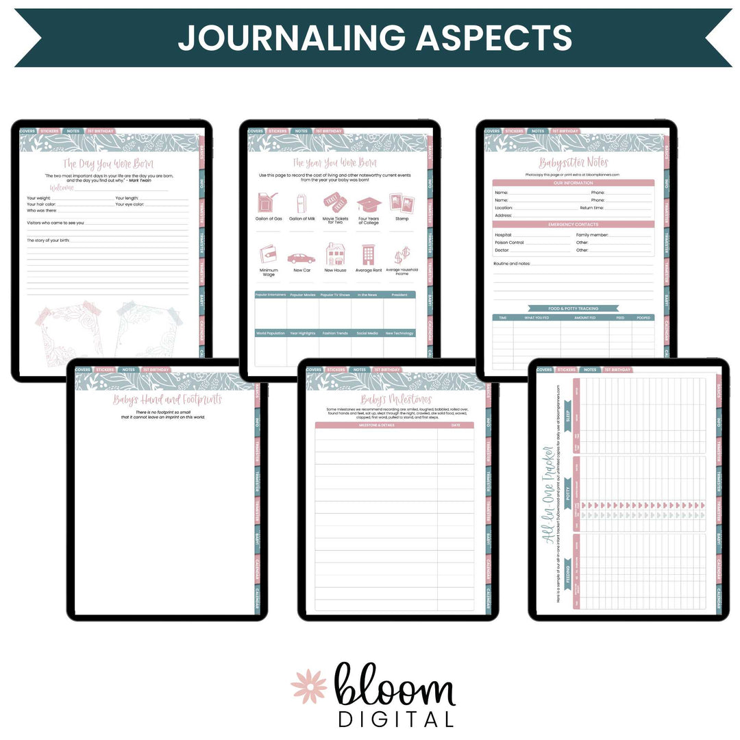 Digital Planner, Pregnancy & Baby's First Year