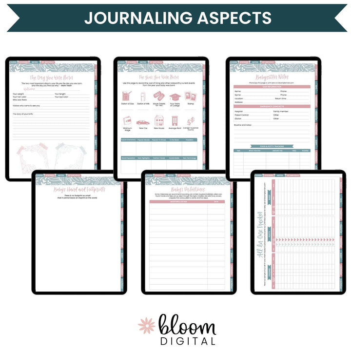 Digital Planner, Pregnancy & Baby's First Year