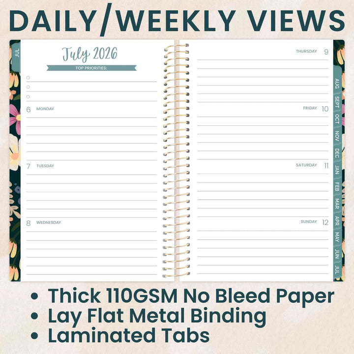 2026-27 Soft Cover Planner, 4" x 6" | Blooming Wildly - bloom daily planners