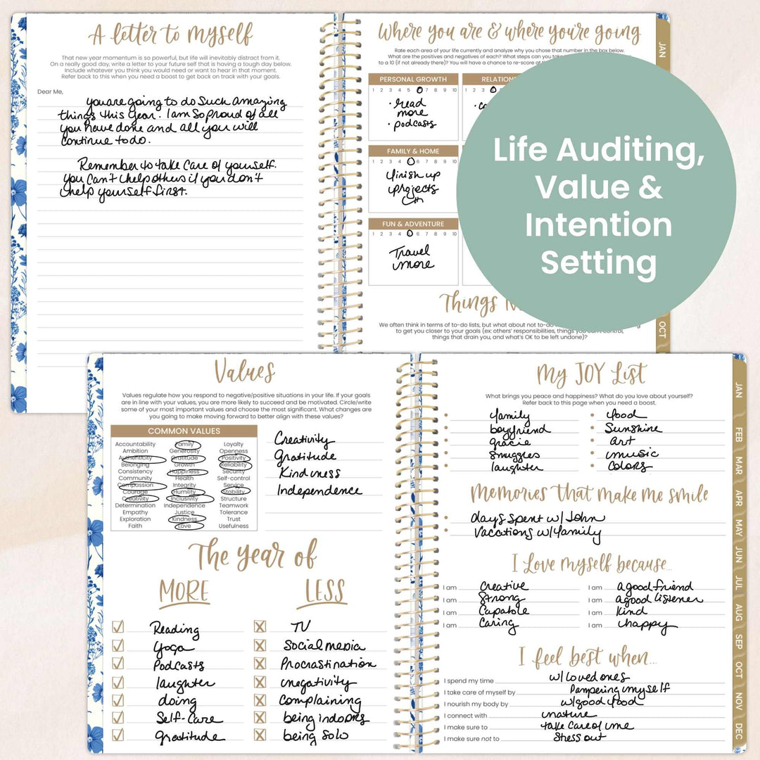 2026 Soft Cover Planner, 8.5" x 11", Blue & White Floral