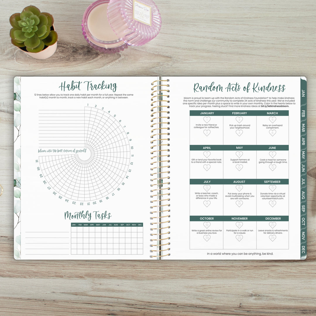 2025 Soft Cover Planner, 8.5" x 11", Boho Greenery