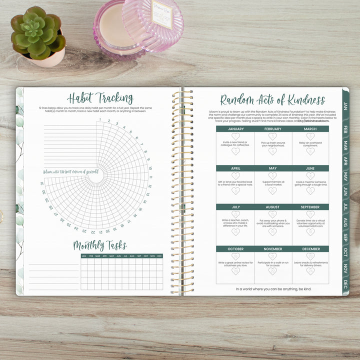 2025 Soft Cover Planner, 8.5" x 11", Boho Greenery