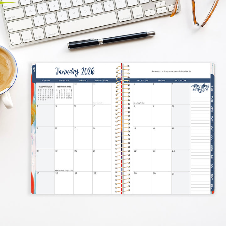 2026 Soft Cover Planner, 5.5" x 8.25", Brilliant Brushstrokes