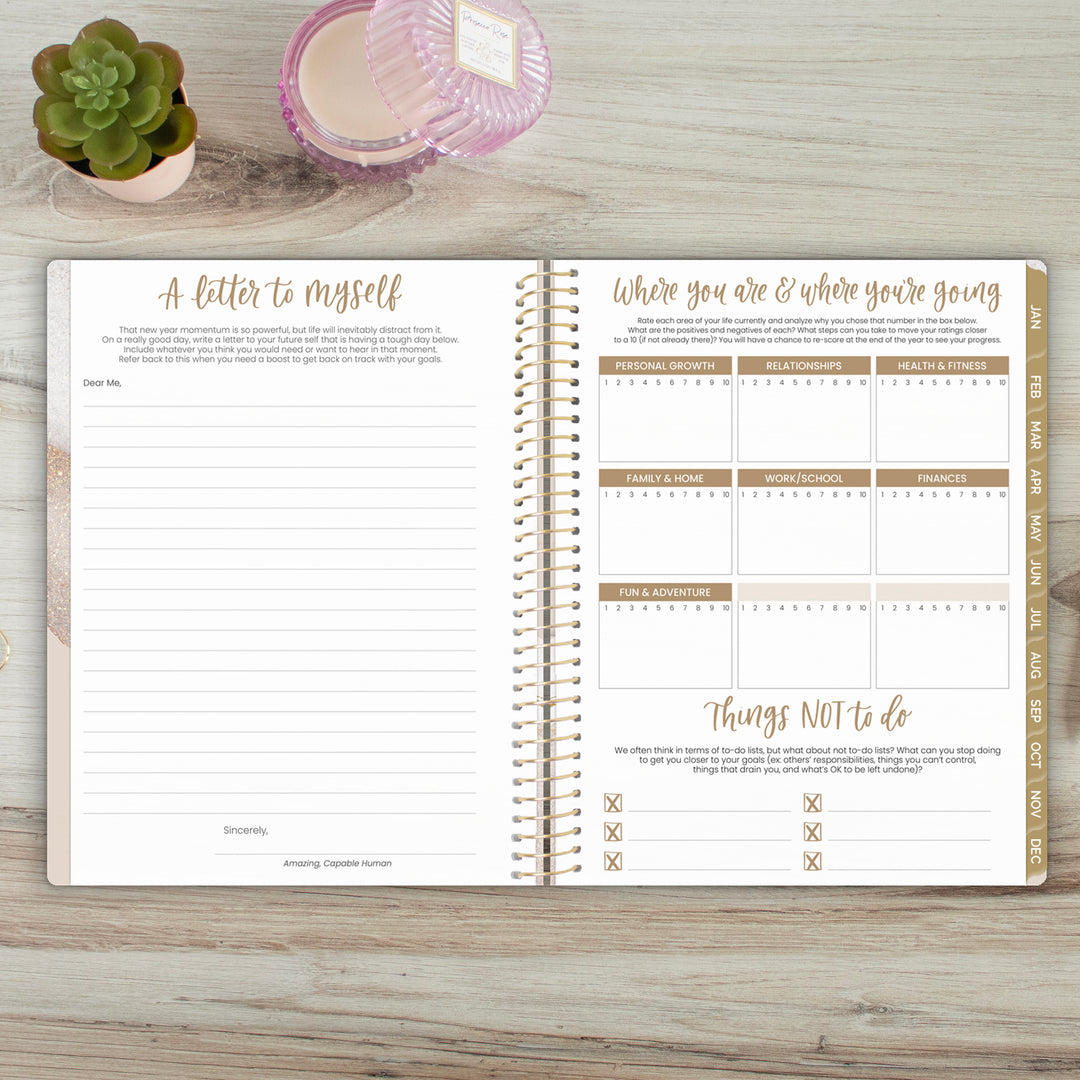 2025 Soft Cover Planner, 8.5" x 11", Brushed Beige