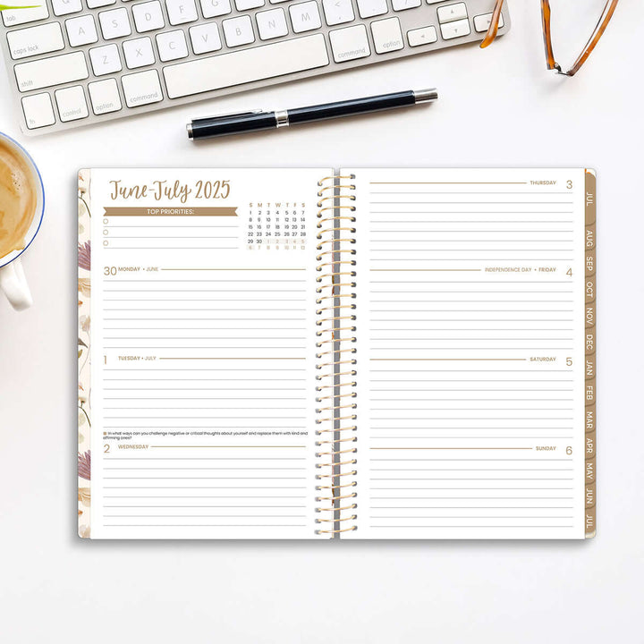 2025-26 Soft Cover Planner, 5.5" x 8.25", Butterfly Garden