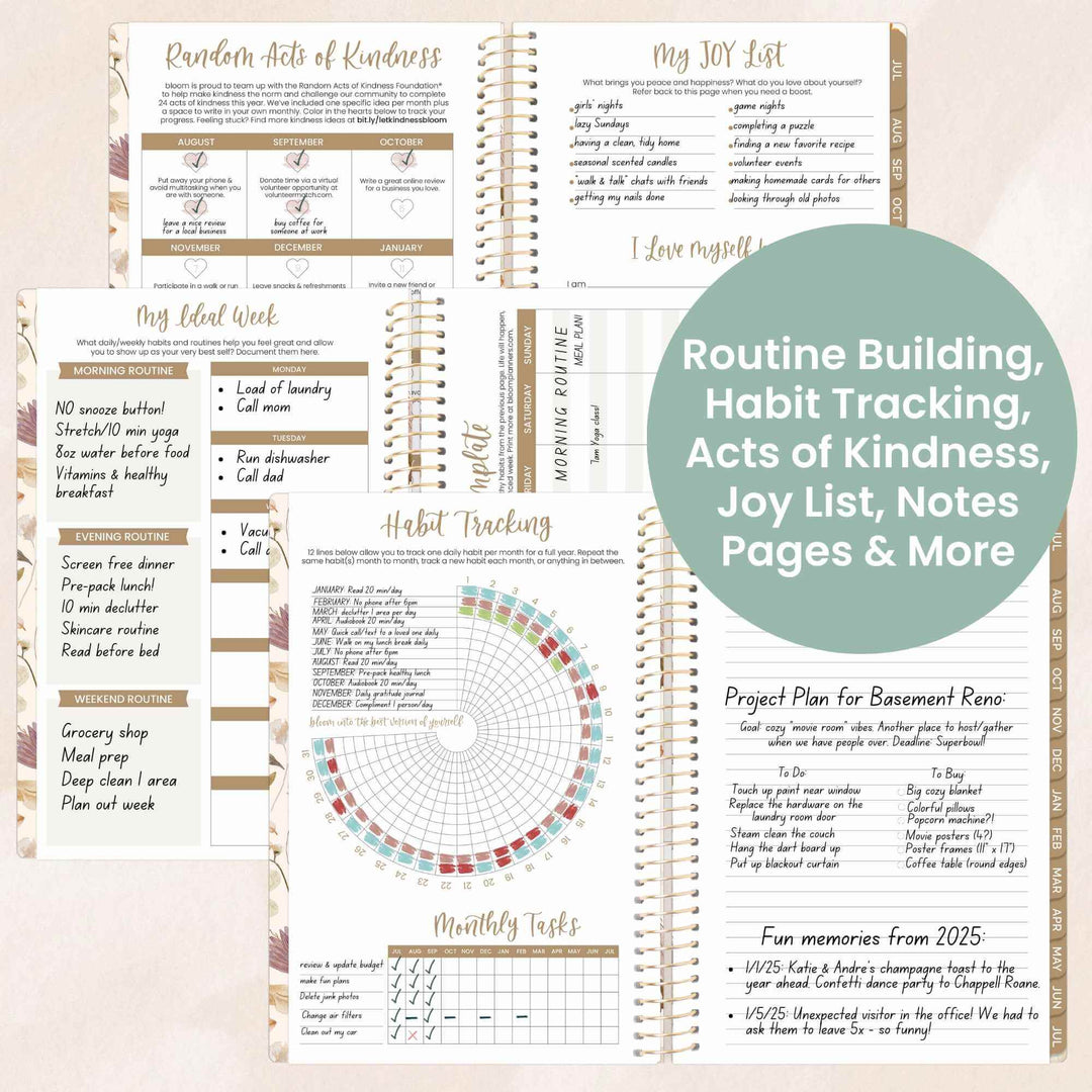 2025-26 Soft Cover Planner, 5.5" x 8.25", Butterfly Garden