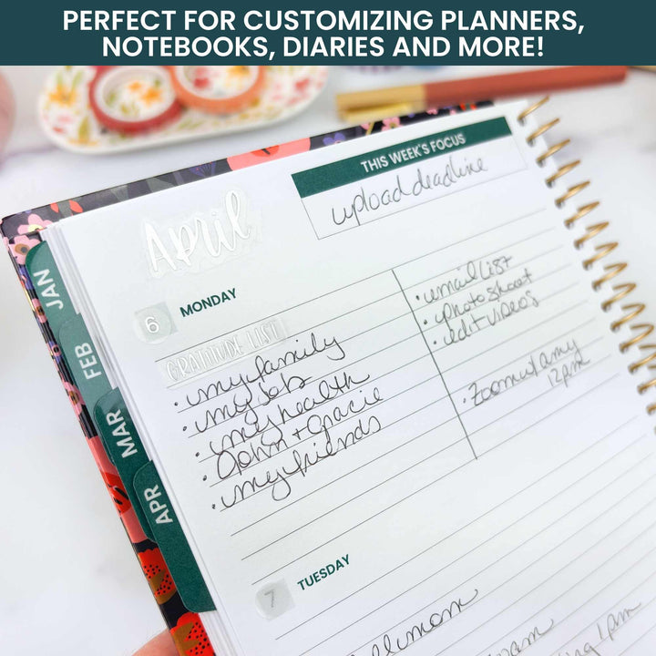 Planner Stickers | Calendar Essentials | Iridescent Foil on Clear - bloom daily planners