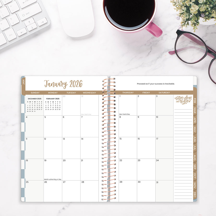 2026 Soft Cover Planner, 5.5" x 8.25", Checkered