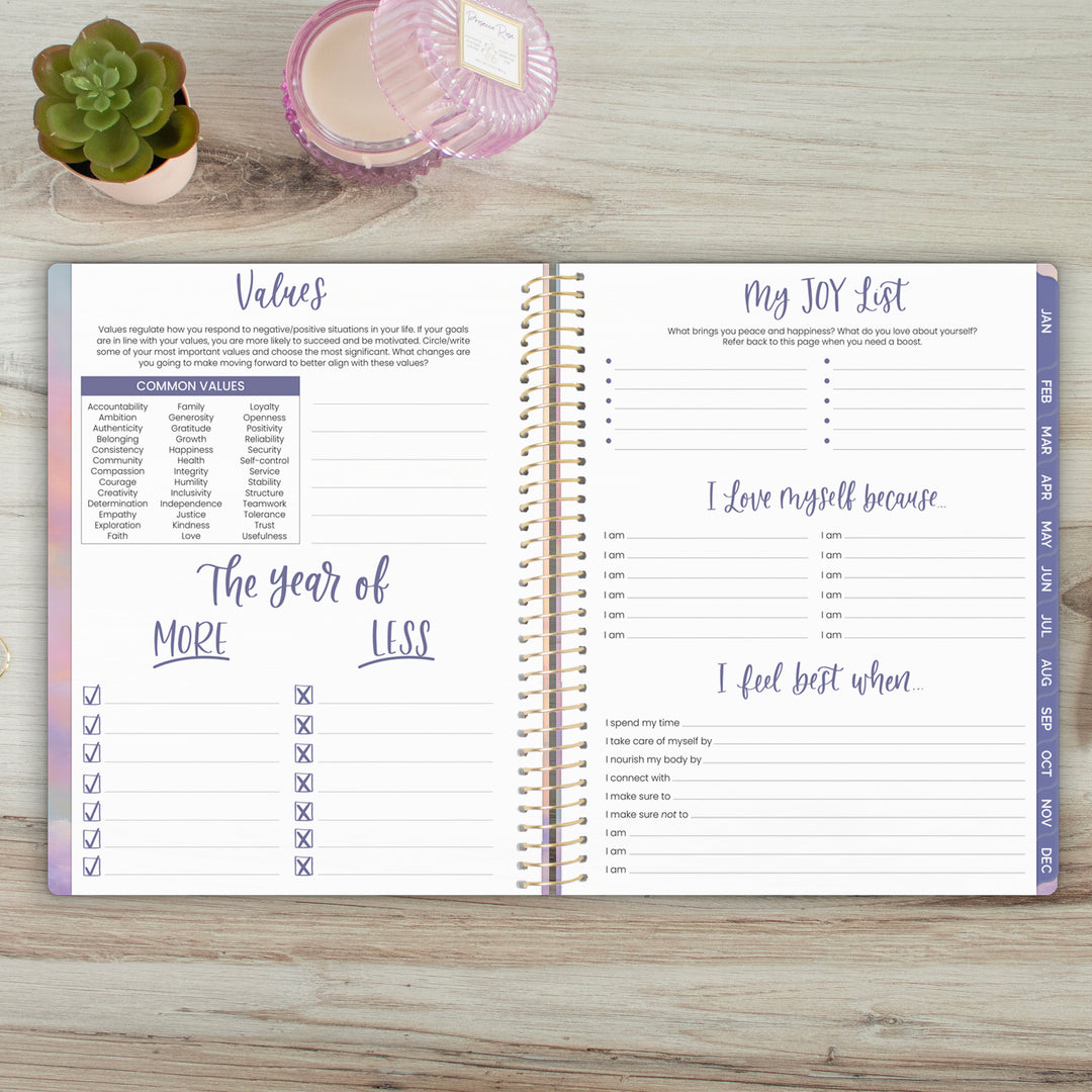 2025 Soft Cover Planner, 8.5" x 11", Cotton Candy Clouds