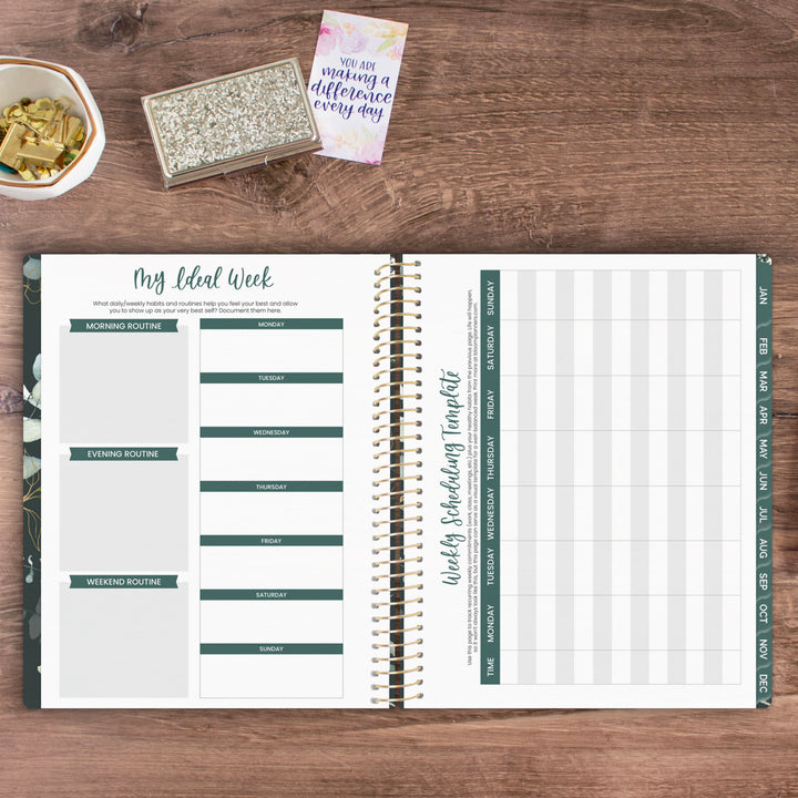 2025 Soft Cover Planner, 8.5" x 11", Eucalyptus, Green