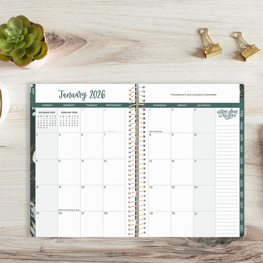 2026 Soft Cover Planner, 5.5" x 8.25", Eucalyptus, Green
