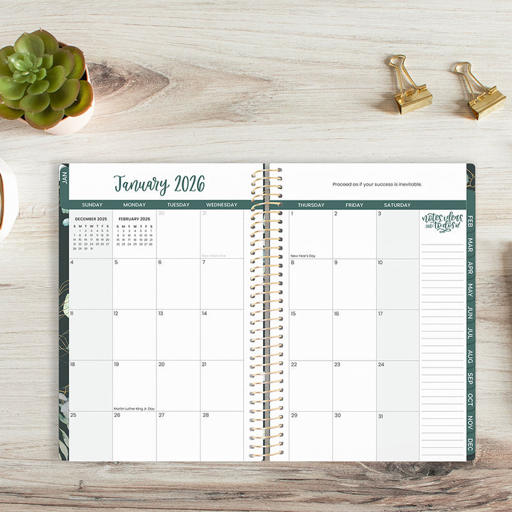 2026 Soft Cover Planner, 5.5" x 8.25", Eucalyptus, Green
