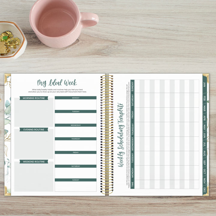 2025 Vision Planner, 7.5" x 9", Eucalyptus, White