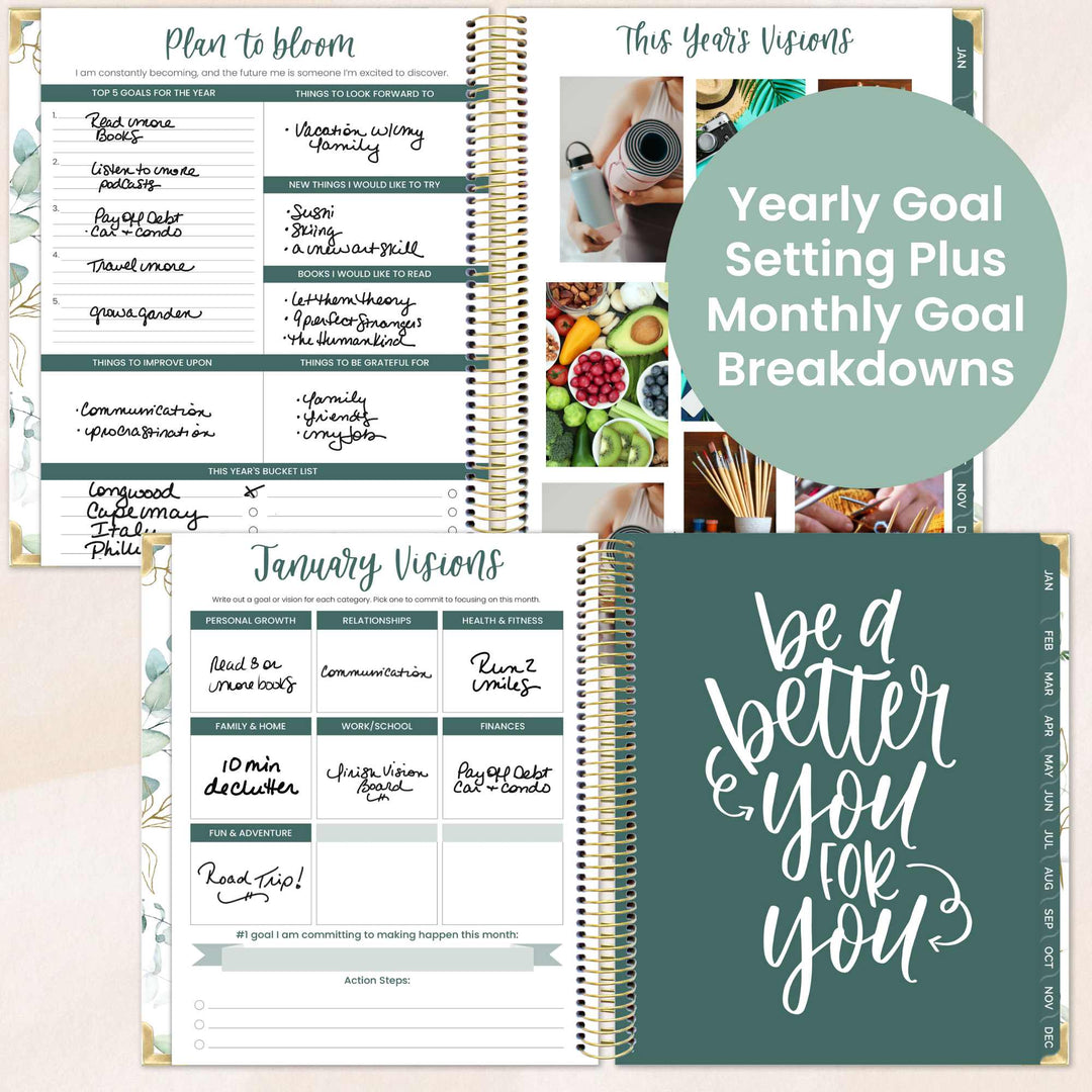 2026 Vision Planner, 7.5" x 9", Eucalyptus, White