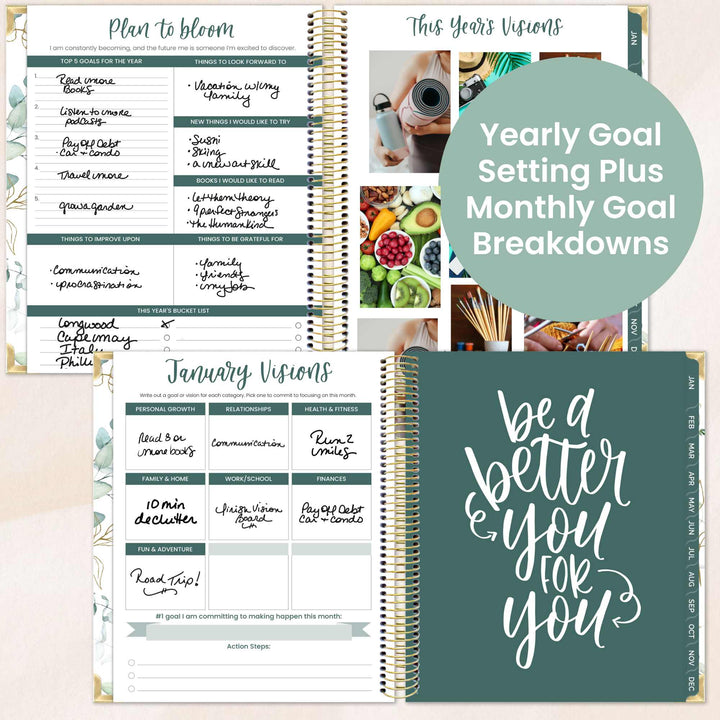 2026 Vision Planner, 7.5" x 9", Eucalyptus, White