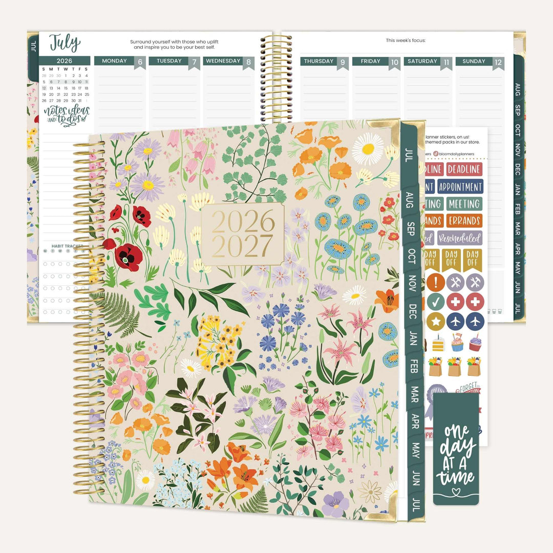2026–27 Vision Goal Planner, 7.5" x 9" | Garden Party - bloom daily planners