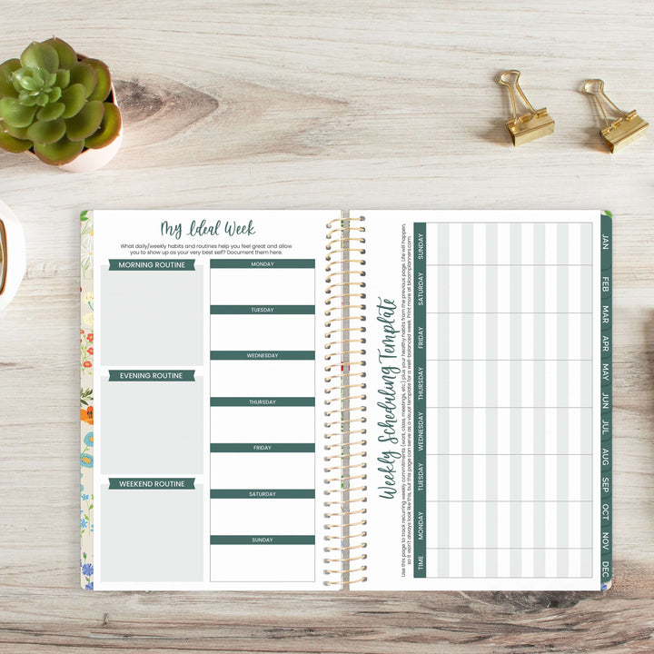 2025 Soft Cover Planner, 5.5" x 8.25", Garden Party, Beige
