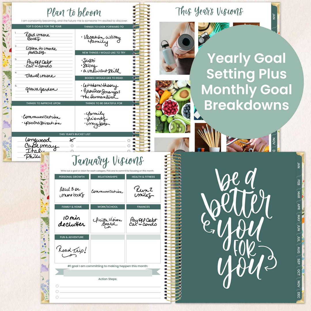 2026 Vision Planner, 7.5" x 9", Garden Party, Beige