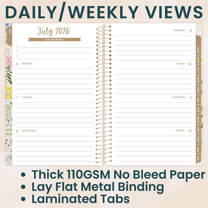 2026–27 Soft Cover Planner, 4" x 6" | Garden Party - bloom daily planners