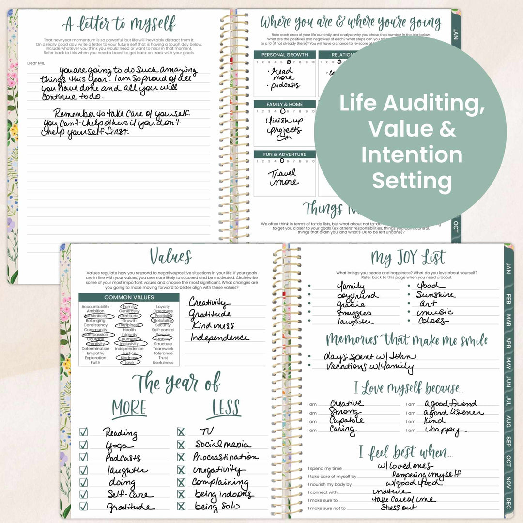 2026 Soft Cover Planner, 8.5" x 11", Garden Party, Beige