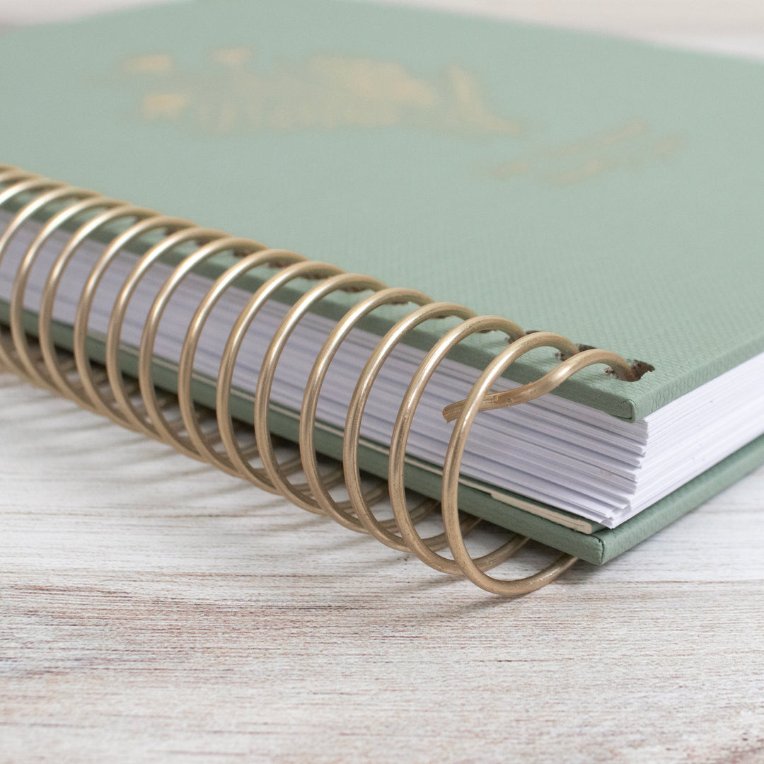 2025 Hard Cover Planner, 5.5" x 8.25", Green Linen