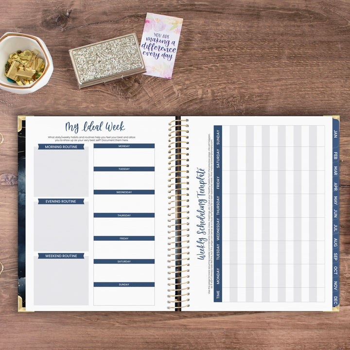 2025 Hard Cover Planner, 8.5" x 11", Midnight Sky