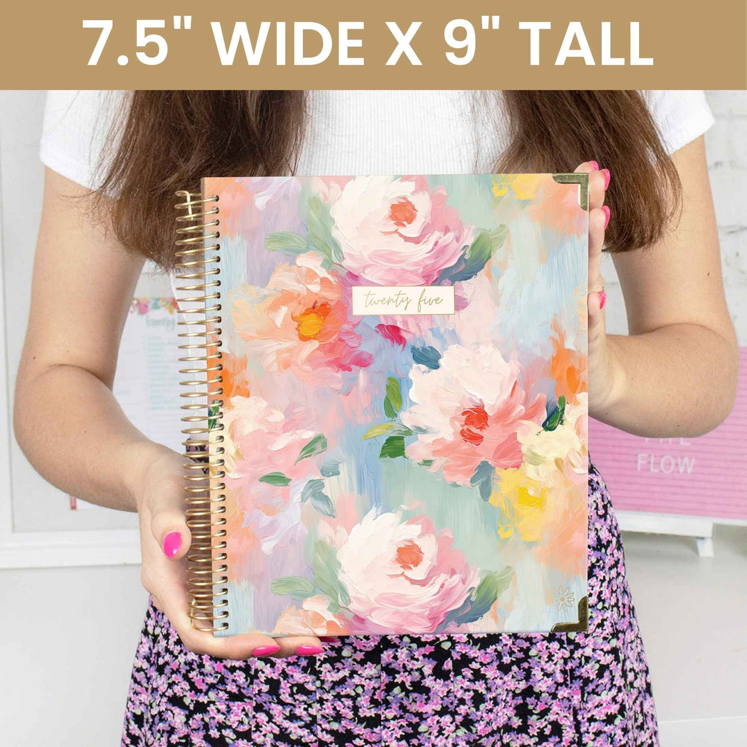 2025 Vision Planner, 7.5" x 9", Painted Peonies