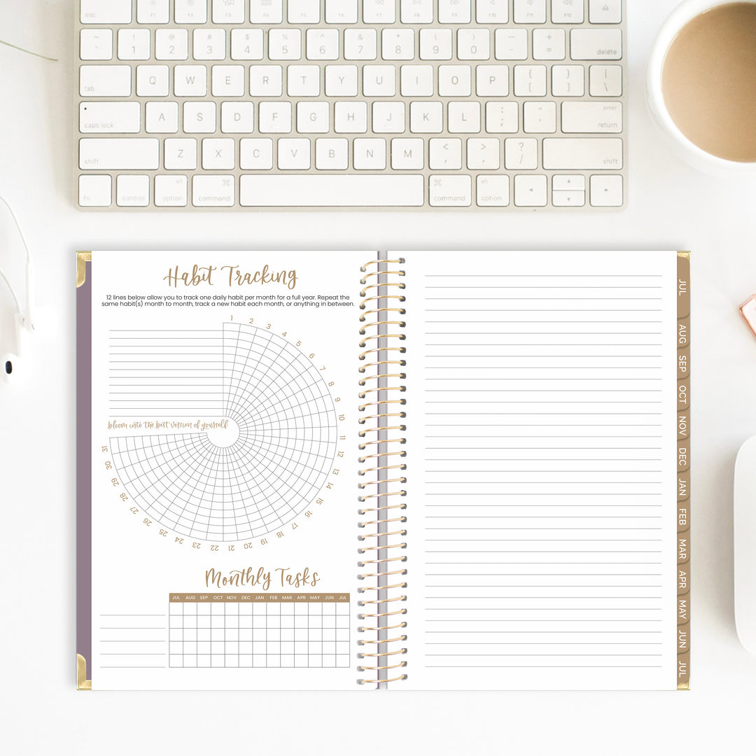 2026-27 Hard Cover Planner, 5.5" x 8.25" | Purple Linen - bloom daily planners