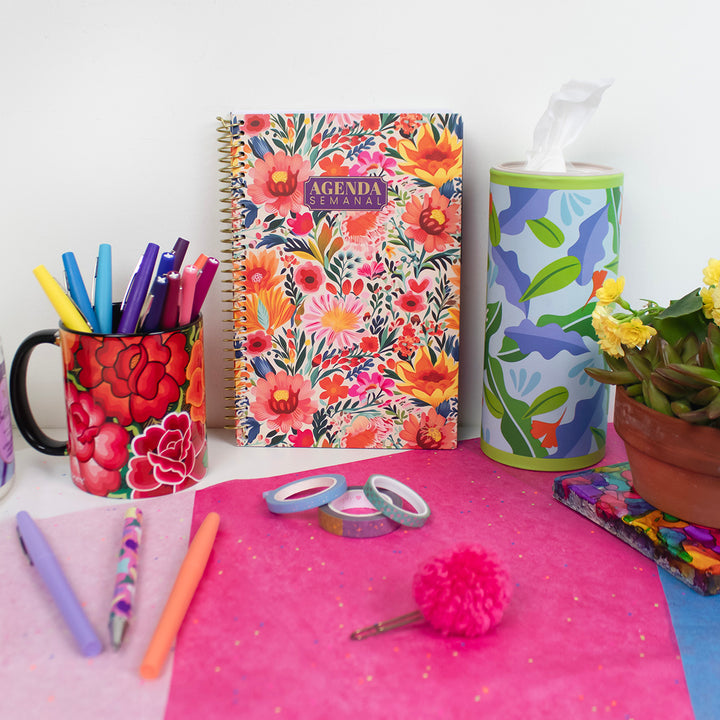 Undated Spanish Planner, Cheerful Garden