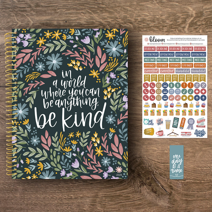 2026 Soft Cover Planner, 8.5" x 11", Be Kind