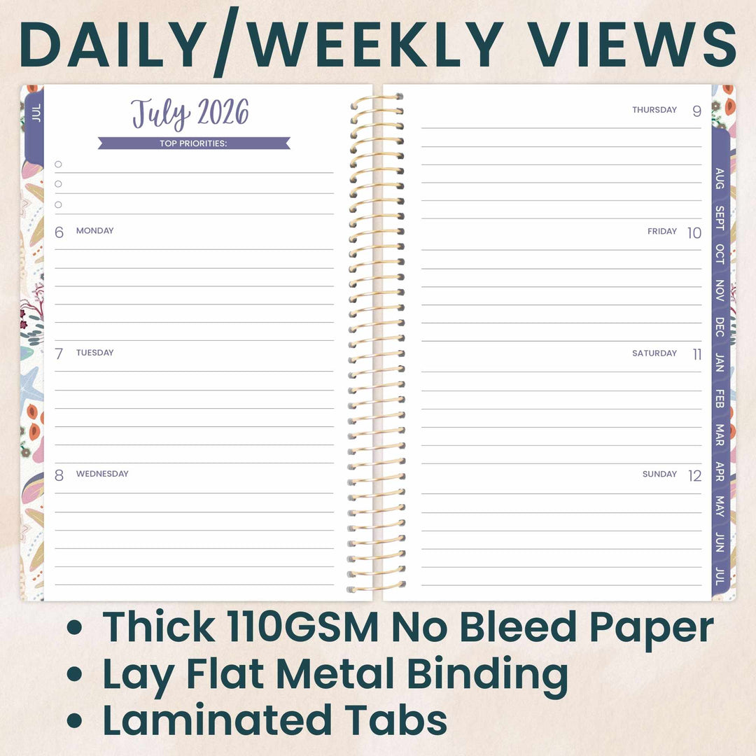 2026–27 Soft Cover Planner, 4" x 6" | Seaside Whimsy - bloom daily planners