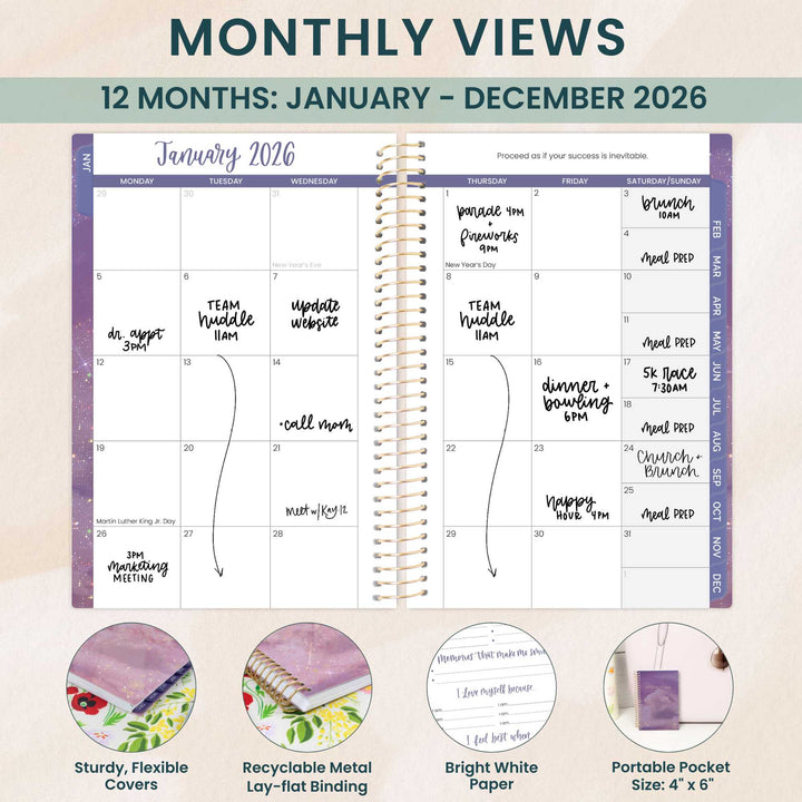 2026 Soft Cover Planner, 4" x 6", Good Things Are Coming