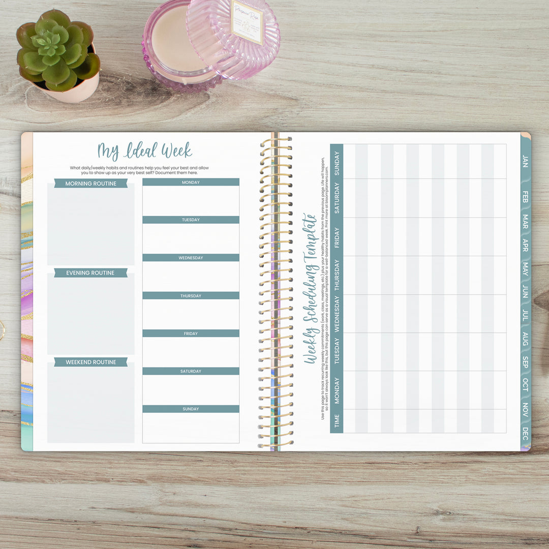 2025 Soft Cover Planner, 8.5" x 11", Watercolor Waves