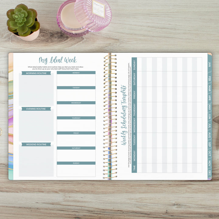 2025 Soft Cover Planner, 8.5" x 11", Watercolor Waves