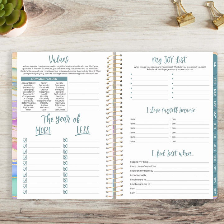 2025 Soft Cover Planner, 5.5" x 8.25", Watercolor Waves