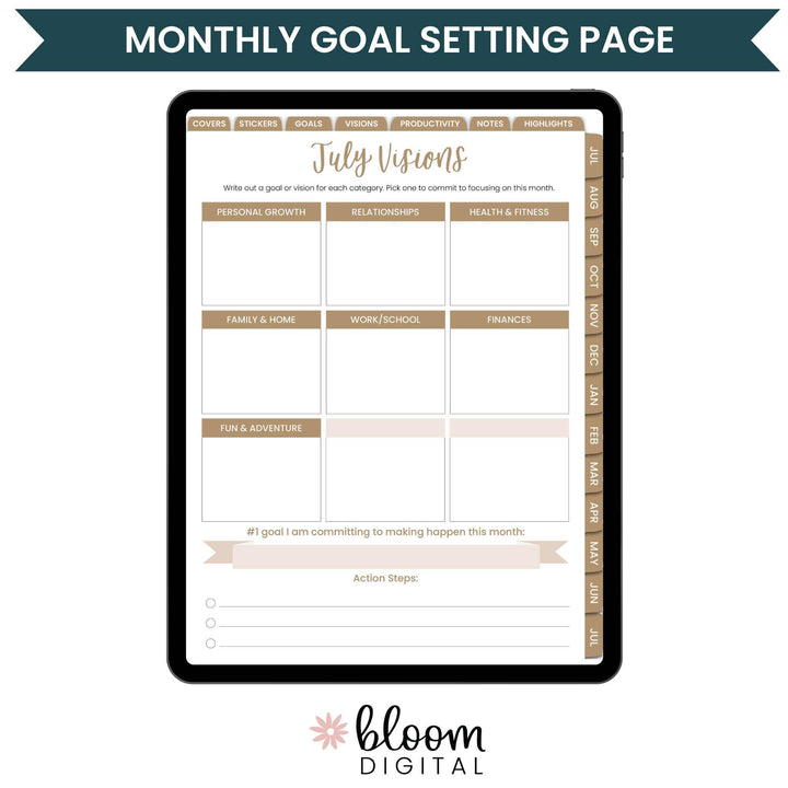 Digital Planner, Dated 2025-26 Vision Planner
