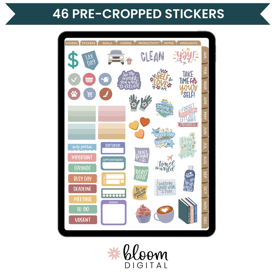 Digital Stickers for Your Digital Reading Journal: Classic