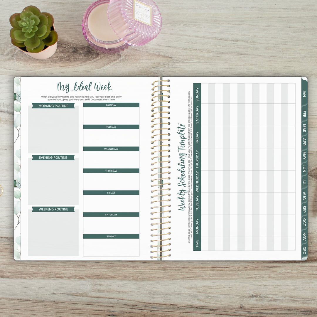 2025 Soft Cover Planner, 8.5" x 11", Boho Greenery