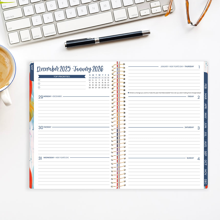 2026 Soft Cover Planner, 5.5" x 8.25", Brilliant Brushstrokes