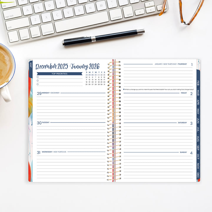 2026 Soft Cover Planner, 5.5" x 8.25", Brilliant Brushstrokes