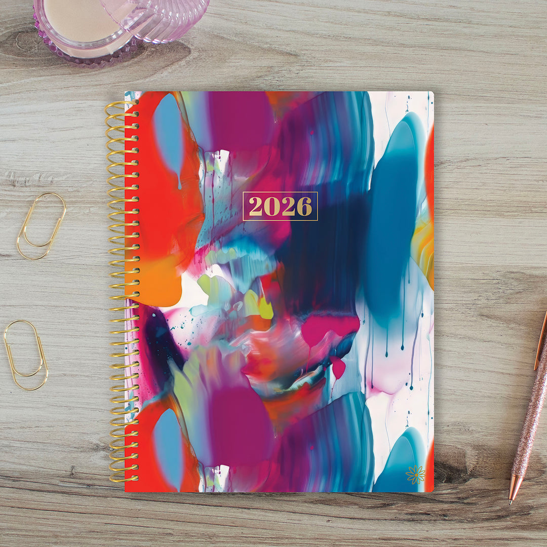 2026 Soft Cover Planner, 8.5" x 11", Brilliant Brushstrokes
