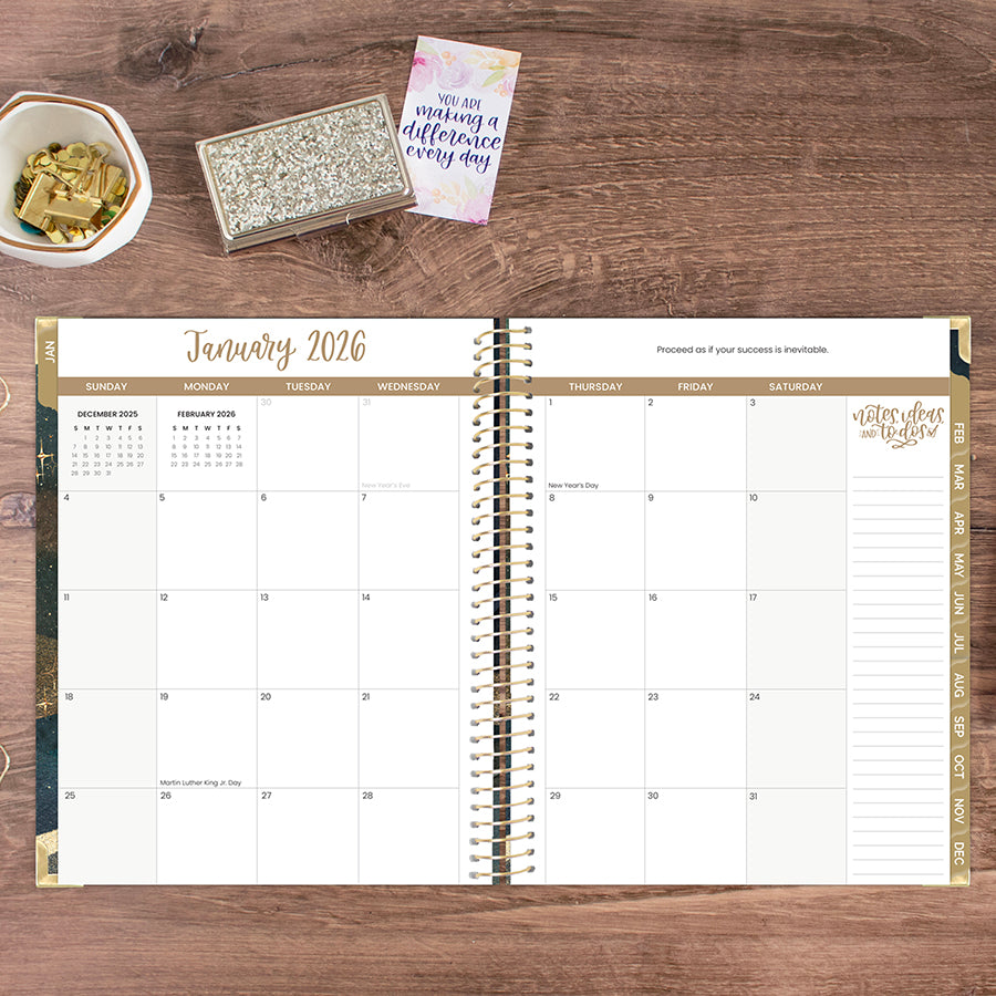2026 Hard Cover Planner, 8.5" x 11", Celestial Skies