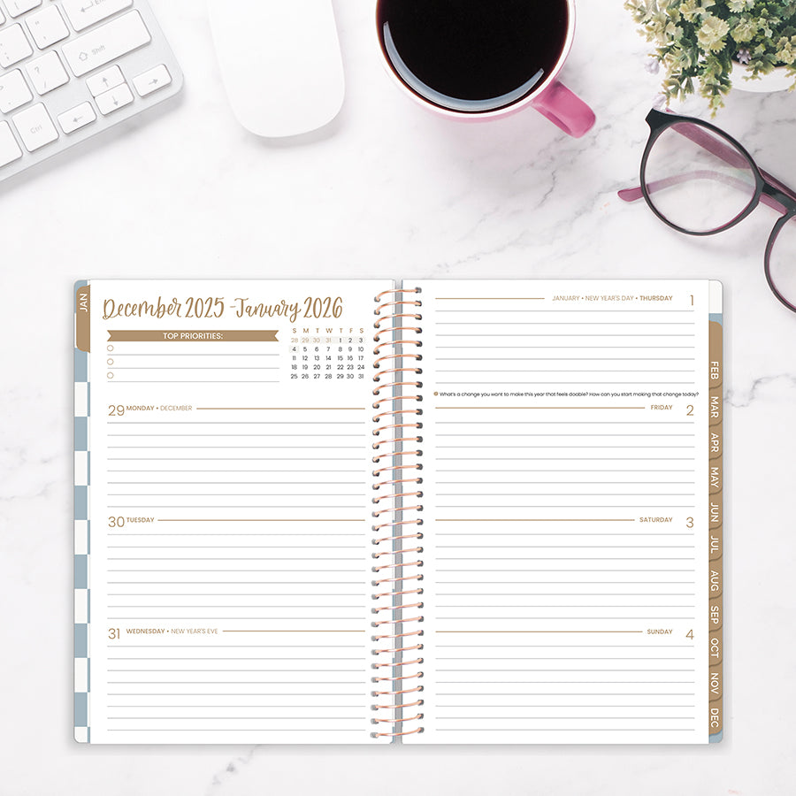2026 Soft Cover Planner, 5.5" x 8.25", Checkered