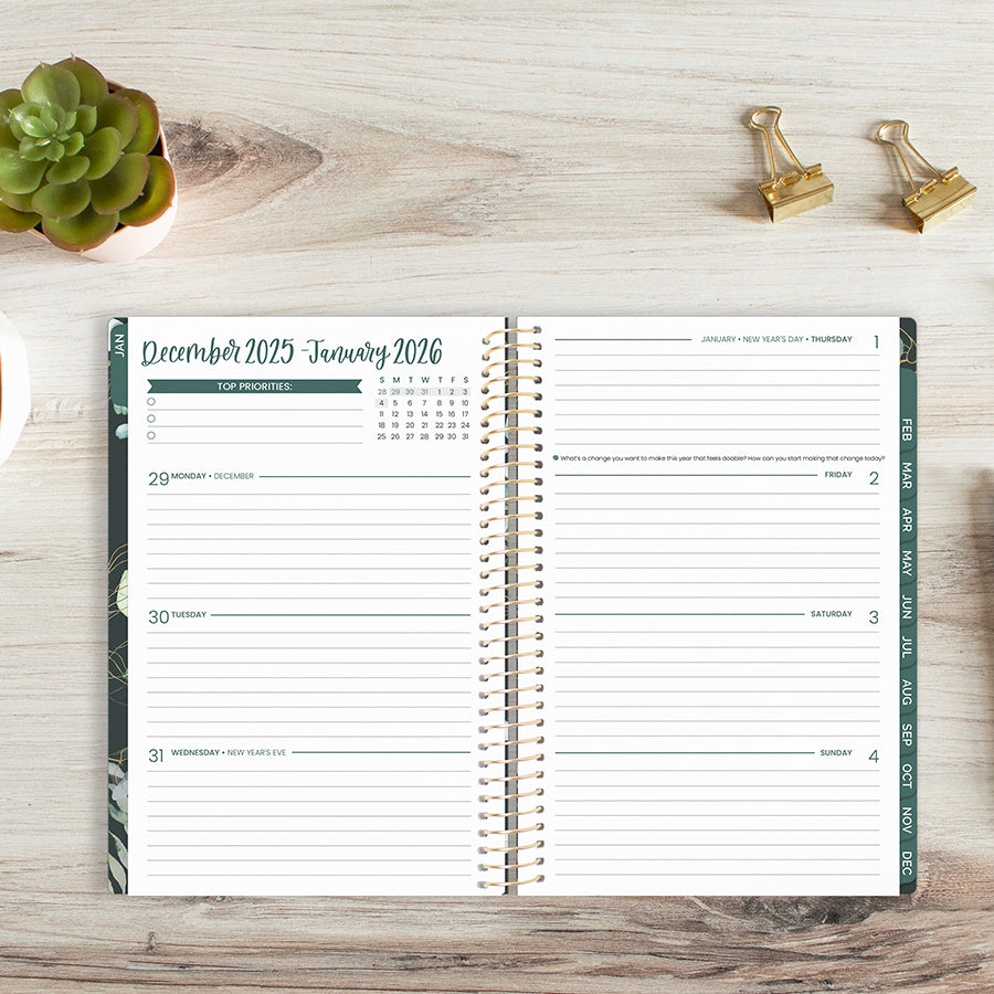 2026 Soft Cover Planner, 5.5" x 8.25", Eucalyptus, Green