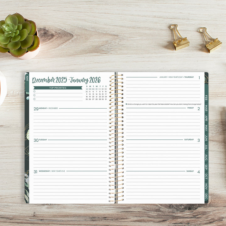 2026 Soft Cover Planner, 5.5" x 8.25", Eucalyptus, Green