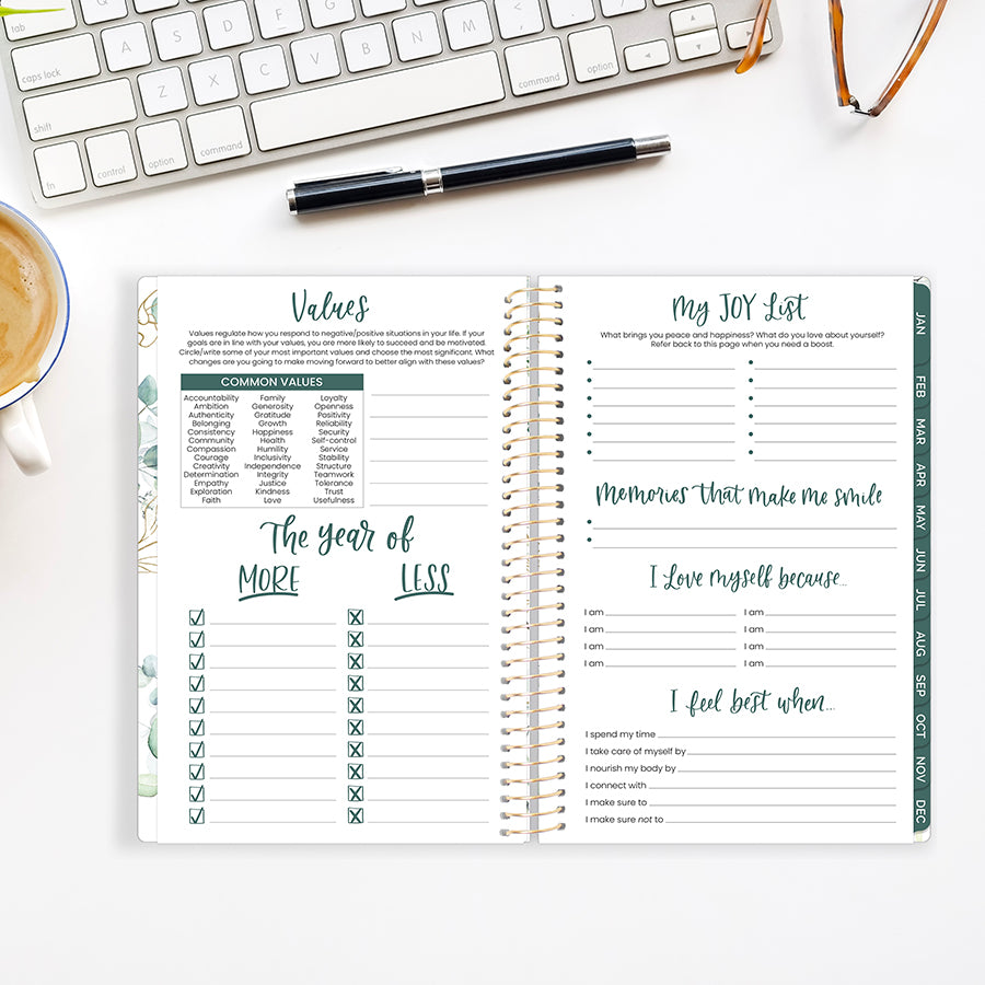 2026 Soft Cover Planner, 5.5" x 8.25", Eucalyptus, White