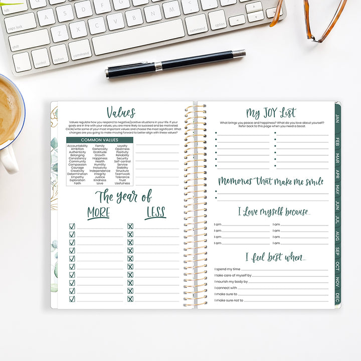 2026 Soft Cover Planner, 5.5" x 8.25", Eucalyptus, White