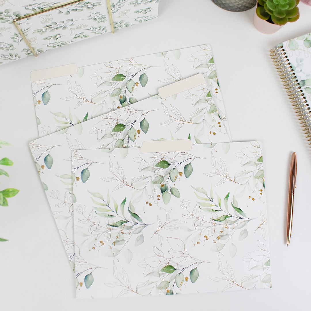 File Folder Set, Eucalyptus, 12 Pack